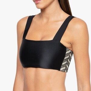 Koral Liana Energy Sports Bra Women's Size Small Black and Tan Chevron detail